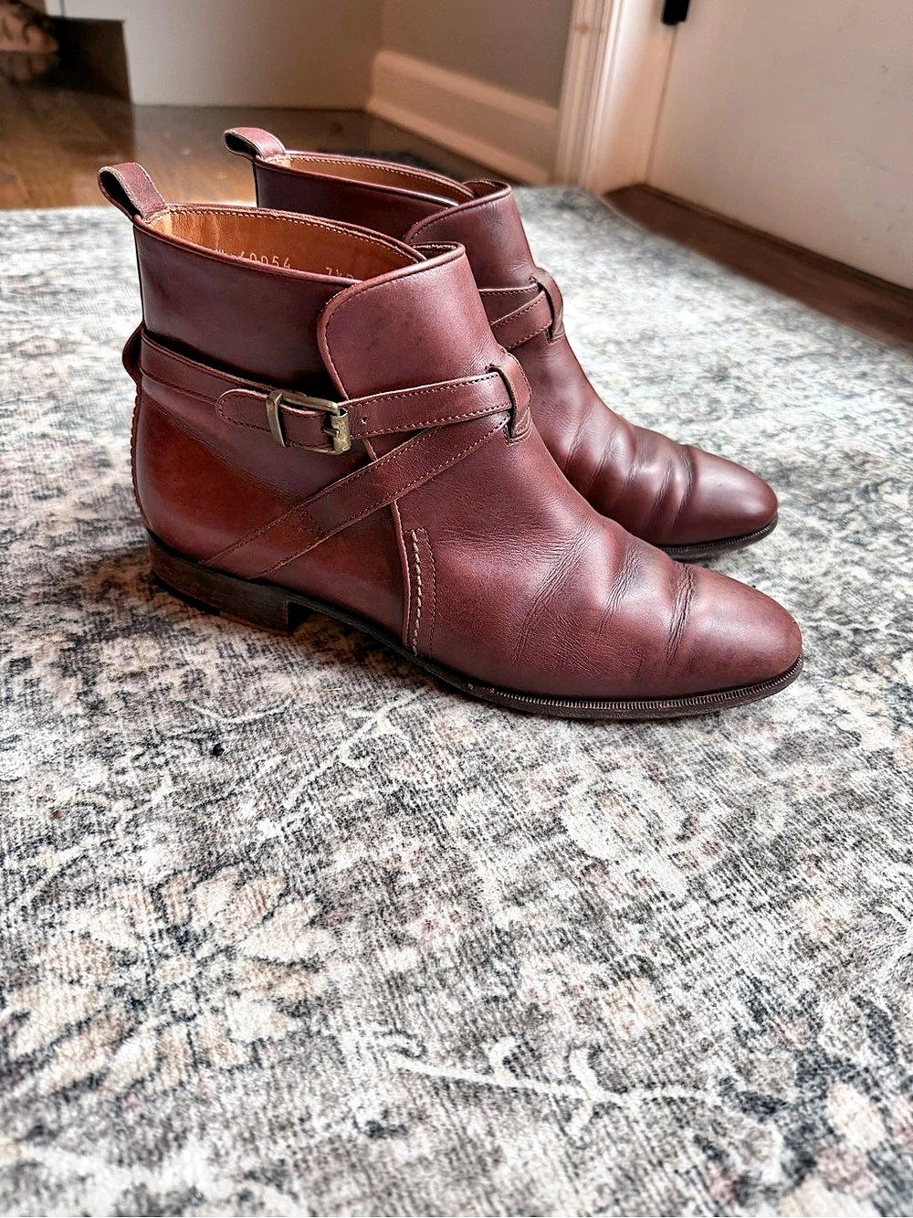 Ralph Lauren Made in Italy Leather Equestrian Harness Booties - 7.5